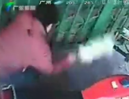 潮州的陈先生的小猫在自家门口被骑摩托车的男子砸死